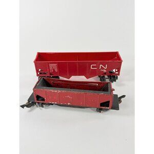 Vintage American Flyer S Gauge #716 Coal Dump Hopper & Lionel Red Hooper Car